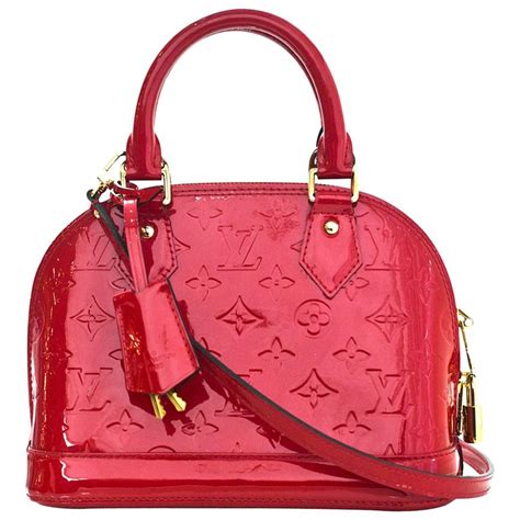 louis vuitton handbag red patent leather|louis vuitton alma bb monogram.